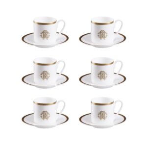 Набір із 6 Кавових чашок / Silk Gold / Roberto Cavalli