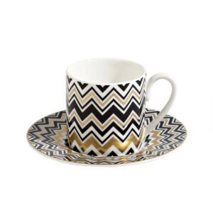 Missoni / Zig Zag Gold / Набір із 2 кавових чашок з блюдцями (luxury box)
