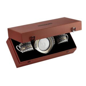 Missoni / Zig Zag Gold / Набір із 2 кавових чашок з блюдцями (luxury box)