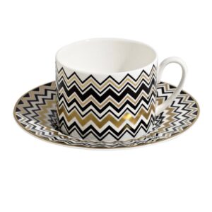 Missoni / Zig Zag Gold / Набір із 2 кавових чашок з блюдцями (luxury box)